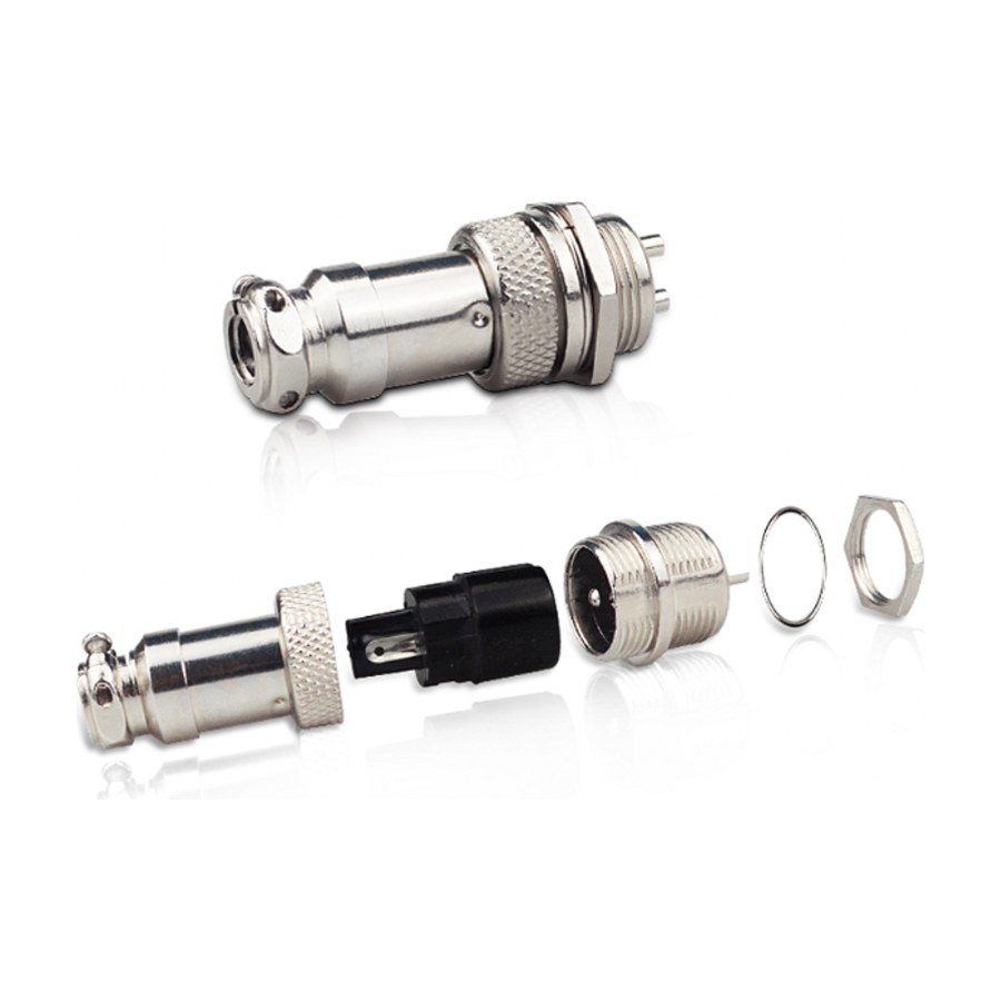 Conector GX16-2 hembra, montaje en panel/chasis